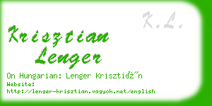 krisztian lenger business card